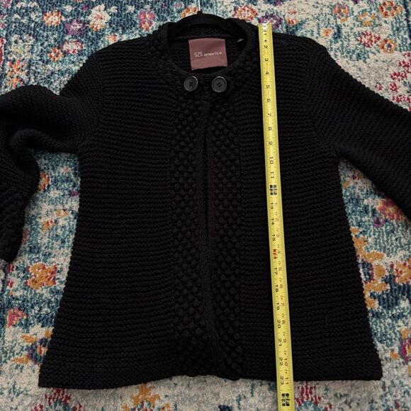 525 America Women's Black Chunky Knit Cardigan Sweater Size Small - Picture 6 of 10